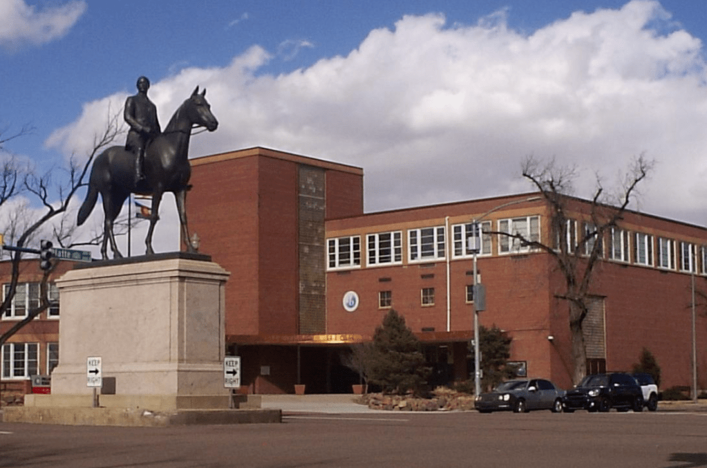 Photograph of the Palmer High School at 301 North Nevada Avenue in Colorado Springs