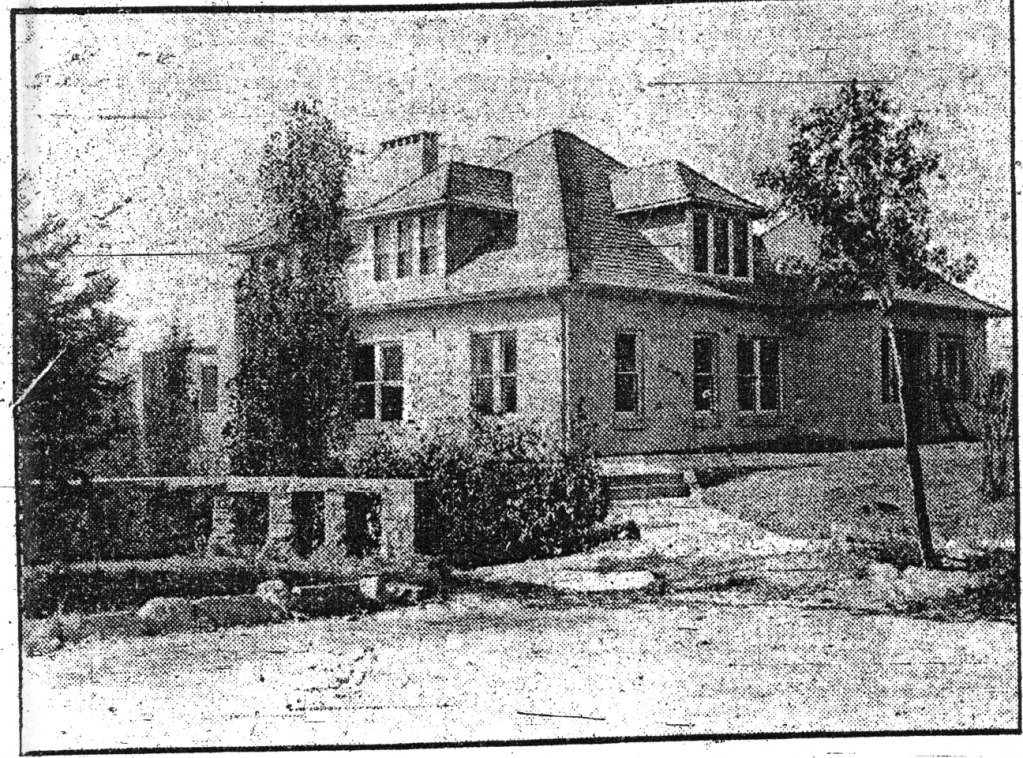 Printed photograph from a Telegraph Gazette article published in 1924 of the Moses Home located at 602 Park Terrace in Colorado Springs