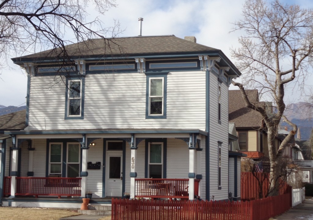 Photograph of the residence located at 630 North Wahsatch Avenue, Colorado Springs, CO 80903.