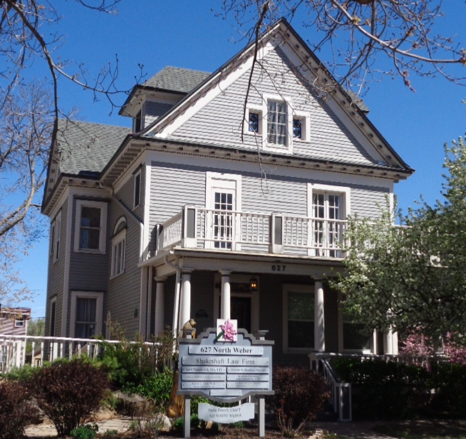 Photograph of the residence located at 627 North Weber Street, Colorado Springs, CO 80903.