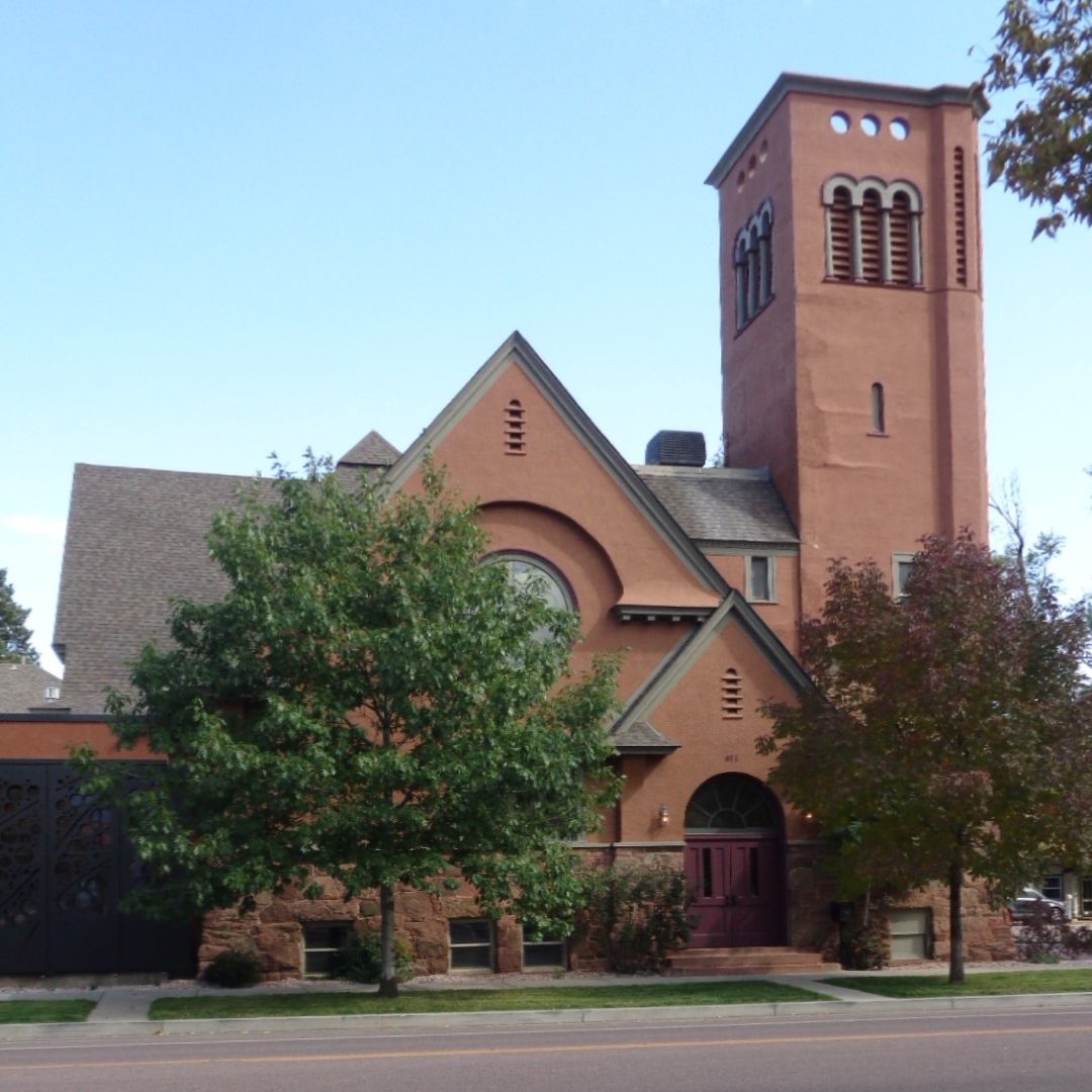 Photograph of the church located at 411 North Weber Street, Colorado Springs, CO 80903.